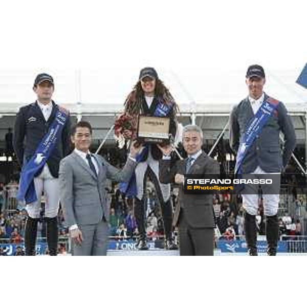 LGCT of Shanghai - The Podium - Danielle Goldstein with Aaron Kwok and Danny Li - Longines Shanghai, Shanghai Expo - 4 May 2019 - ph.Stefano Grasso/LGCT