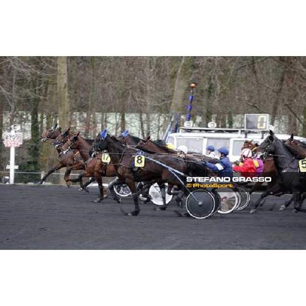the start of the Prix d\' Amerique 2009 Paris-Vincennes, 25th january 2009 ph. Stefano Grasso