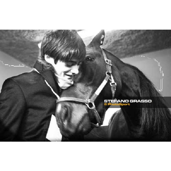 Giuseppe Biasuzzi with Giuseppe Bi at Vincennes before the Prix d\' Amerique Paris-Vincennes, 25th january 2009 ph.Stefano Grasso