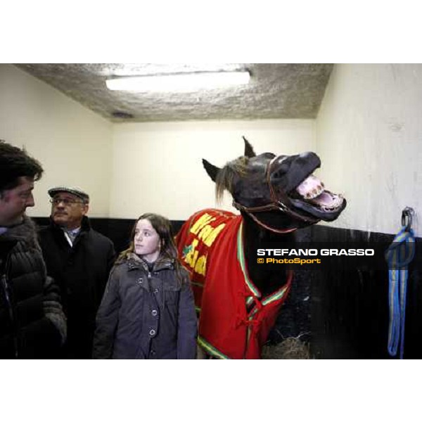 Fabrice Souloy, Mauro Biasuzzi and Giuseppe Bi in the box before the Prix d\' Amerique Paris-Vincennes, 25th january 2009 ph. Stefano Grasso
