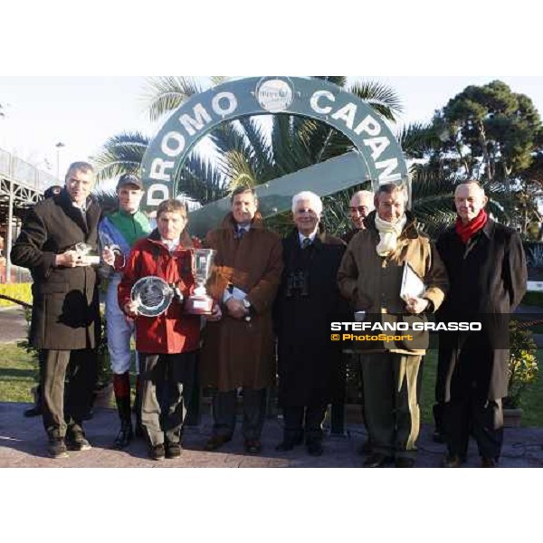giving prize ceremony for Josef Bartos winner with Paracchini of the 59.a Gran Corsa Siepi di Roma. Roma, 15th february 2009 ph. Stefano Grasso