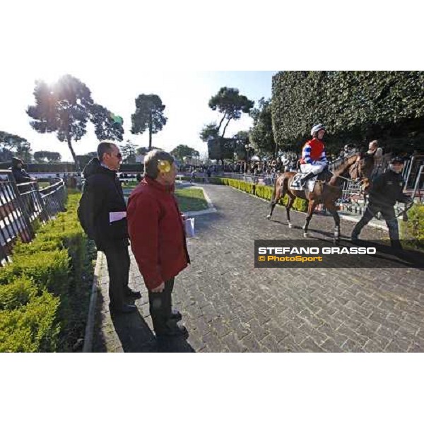 Josef Vana looks Raffaele Romano on Ligabue entering the track before the Premio Anapco Rome, 15 february 2009 ph. Stefano Grasso