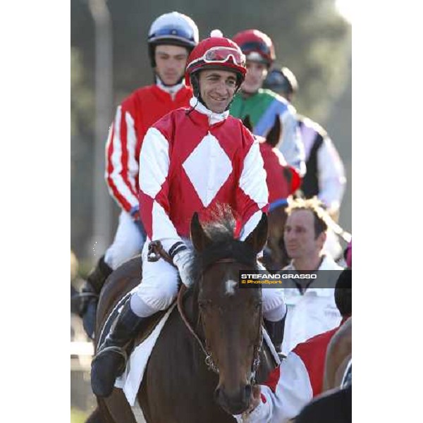 Renzi on Bruciapelo enters the track before the 59.a Gran Corsa Siepi Rome, 15 february 2009 ph. Stefano Grasso
