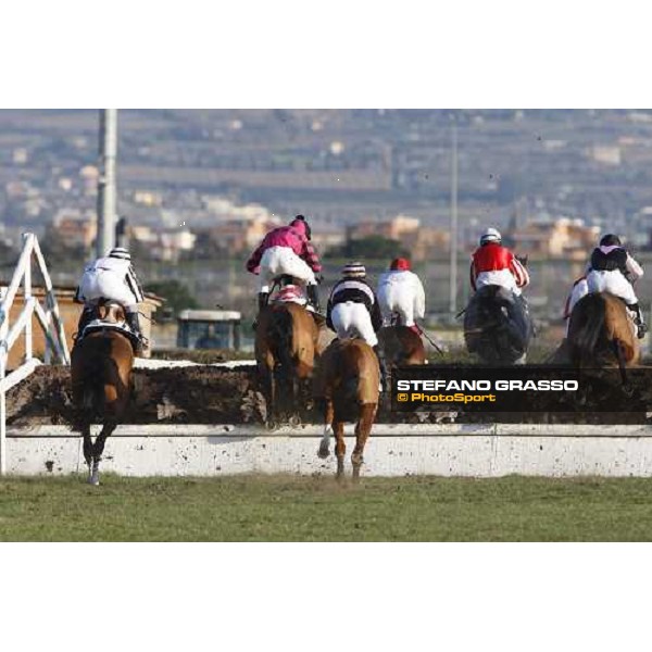 Bruciapelo and Paracchini lead during the 59.a Gran Corsa Siepi di Roma followed by Blanc de Blancs, Galandas,Terra Romana, Valandraud and Wutzeline Rome, 15 february 2009 ph. Stefano Grasso