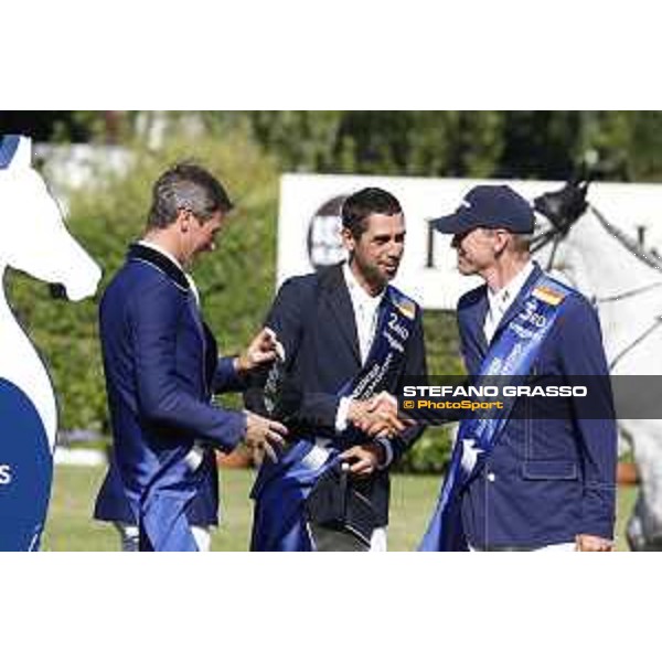 LGCT of Hamburg - Grand Prix - Prize giving ceremony - Daniel Deusser (GER), Nayel Nassar (EGY), Peder Fredricson (SWE) - Hamburg, Derby Park - 1 June 2019 - ph.Stefano Grasso/LGCT