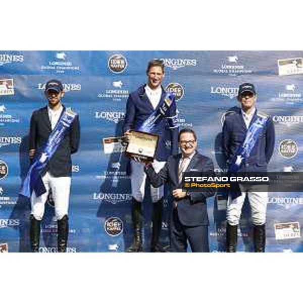 LGCT of Hamburg - Grand Prix - Prize giving ceremony - Daniel Deusser (GER), Nayel Nassar (EGY), Peder Fredricson (SWE), Rainer Eckhert - Hamburg, Derby Park - 1 June 2019 - ph.Stefano Grasso/LGCT