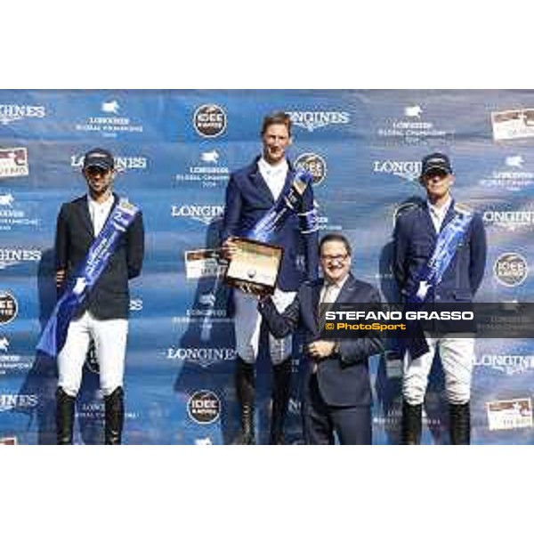 LGCT of Hamburg - Grand Prix - Prize giving ceremony - Daniel Deusser (GER), Nayel Nassar (EGY), Peder Fredricson (SWE), Rainer Eckhert - Hamburg, Derby Park - 1 June 2019 - ph.Stefano Grasso/LGCT