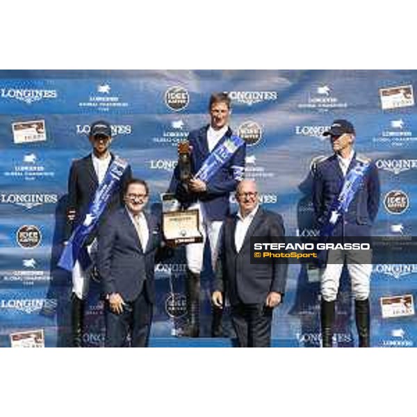 LGCT of Hamburg - Grand Prix - Prize giving ceremony - Daniel Deusser (GER), Nayel Nassar (EGY), Peder Fredricson (SWE), Rainer Eckhert - Hamburg, Derby Park - 1 June 2019 - ph.Stefano Grasso/LGCT