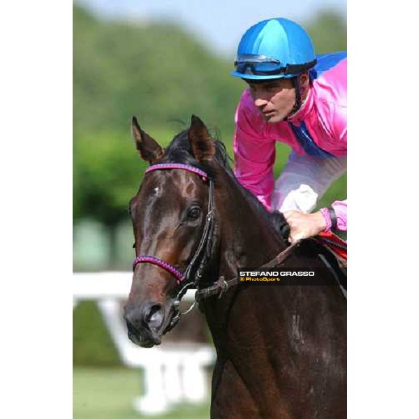 close up for William Mongil on Senex winners of Gran Premio di Milano Milan San Siro 20th june 2004 ph. Stefano Grasso