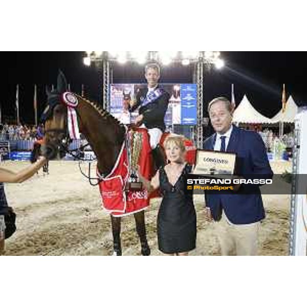 LGCT of Monaco - Grand Prix - Prize giving ceremony - Maikel Van Der Vleuten (NED), Diane Fissore, Charles Villoz, Longines watch - Monaco, Port Hercule - 29 June 2019 - ph.Stefano Grasso/LGCT