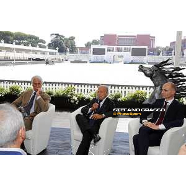 LGCT of Rome - Press conference Giovanni Malagò, President of Italian Olympic Committee, Franco Chimenti, Vice President of Italian Olympic Committee, Danielle Frongia, Assessore Sport e Grandi Eventi Comune di Roma Rome,Stadio dei Marmi,3rd September 2019 Ph.Stefano Grasso/LGCT