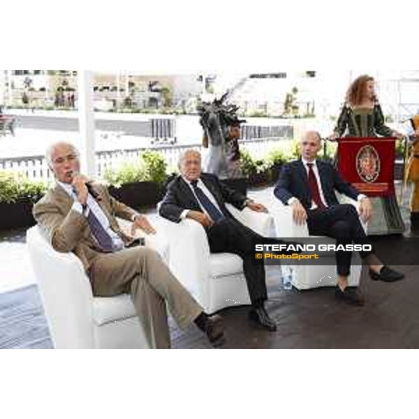 LGCT of Rome - Press conference Giovanni Malagò, President of Italian Olympic Committee, Franco Chimenti, Vice President of Italian Olympic Committee, Danielle Frongia, Assessore Sport e Grandi Eventi Comune di Roma Rome,Stadio dei Marmi,3rd September 2019 Ph.Stefano Grasso/LGCT