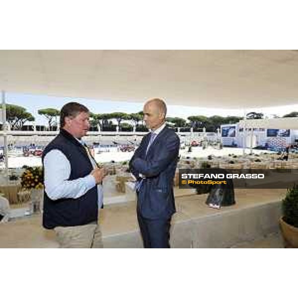 LGCT of Rome - Daniele Frongia, Councillor for Sport and Major Events in the Municipality of Rome meets Jan Tops at Stadio dei Marmi Rome,Stadio dei Marmi,4th September 2019 Ph.Stefano Grasso/LGCT