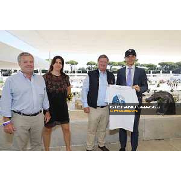 LGCT of Rome - Daniele Frongia, Councillor for Sport and Major Events in the Municipality of Rome meets Jan Tops at Stadio dei Marmi. Marco Danese and Eleonora Di Giuseppe with them Rome,Stadio dei Marmi,4th September 2019 Ph.Stefano Grasso/LGCT