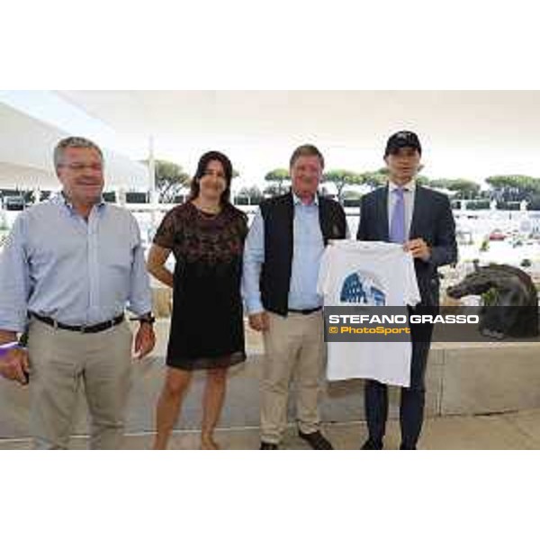 LGCT of Rome - Daniele Frongia, Councillor for Sport and Major Events in the Municipality of Rome meets Jan Tops at Stadio dei Marmi. Marco Danese and Eleonora Di Giuseppe with them Rome,Stadio dei Marmi,4th September 2019 Ph.Stefano Grasso/LGCT