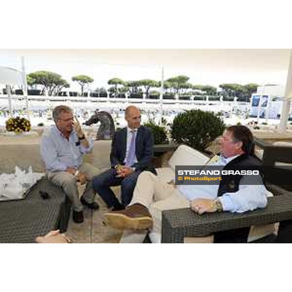LGCT of Rome - Daniele Frongia, Councillor for Sport and Major Events in the Municipality of Rome meets Jan Tops at Stadio dei Marmi. Marco Danese and Eleonora Di Giuseppe with them Rome,Stadio dei Marmi,4th September 2019 Ph.Stefano Grasso/LGCT