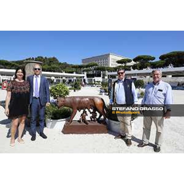 LGCT of Rome - Daniele Frongia, Councillor for Sport and Major Events in the Municipality of Rome meets Jan Tops at Stadio dei Marmi. Marco Danese and Eleonora Di Giuseppe with them Rome,Stadio dei Marmi,4th September 2019 Ph.Stefano Grasso/LGCT