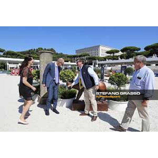 LGCT of Rome - Daniele Frongia, Councillor for Sport and Major Events in the Municipality of Rome meets Jan Tops at Stadio dei Marmi. Marco Danese and Eleonora Di Giuseppe with them Rome,Stadio dei Marmi,4th September 2019 Ph.Stefano Grasso/LGCT