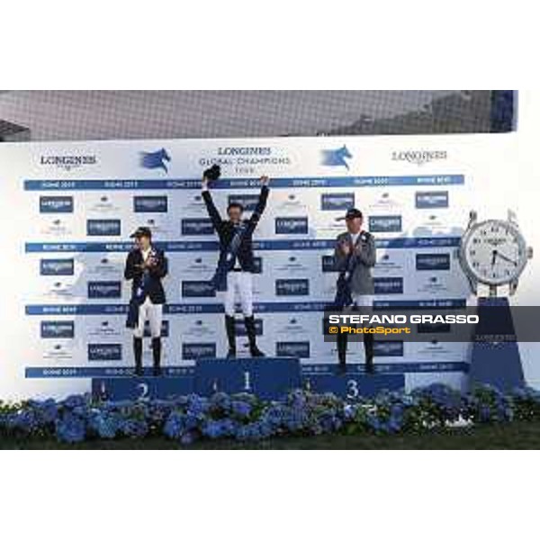 LGCT of Roma - Grand Prix - Prize giving ceremony - The podium: Marlon Modolo Zanotelli (BRA) , Ben Maher (GBR), Ludger Beerbaum (GER) - Roma, Stadio dei Marmi - 7 September 2019 - ph.Stefano Grasso/LGCT