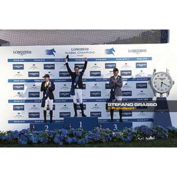 LGCT of Roma - Grand Prix - Prize giving ceremony - The podium: Marlon Modolo Zanotelli (BRA) , Ben Maher (GBR), Ludger Beerbaum (GER) - Roma, Stadio dei Marmi - 7 September 2019 - ph.Stefano Grasso/LGCT