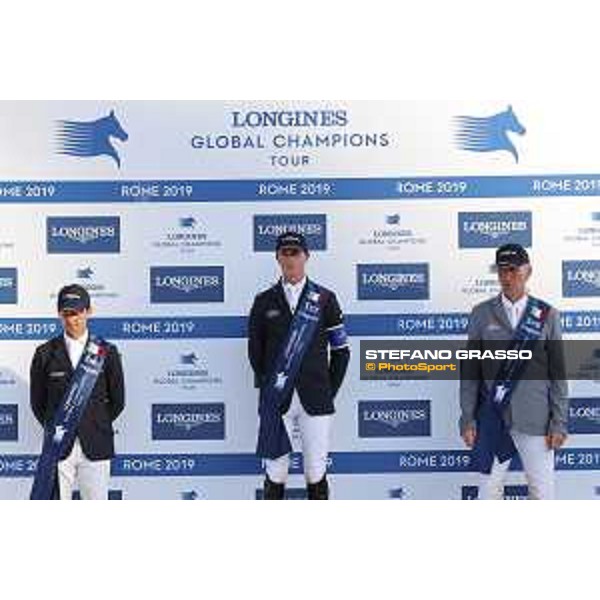 LGCT of Roma - Grand Prix - Prize giving ceremony - The podium: Marlon Modolo Zanotelli (BRA) , Ben Maher (GBR), Ludger Beerbaum (GER) - Roma, Stadio dei Marmi - 7 September 2019 - ph.Stefano Grasso/LGCT