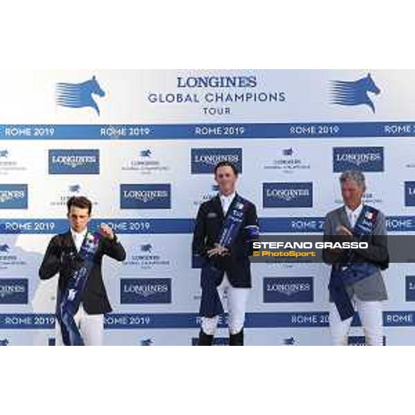 LGCT of Roma - Grand Prix - Prize giving ceremony - The podium: Marlon Modolo Zanotelli (BRA) , Ben Maher (GBR), Ludger Beerbaum (GER) - Roma, Stadio dei Marmi - 7 September 2019 - ph.Stefano Grasso/LGCT