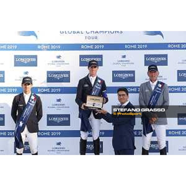 LGCT of Roma - Grand Prix - Prize giving ceremony - The podium: Marlon Modolo Zanotelli (BRA) , Ben Maher (GBR), Ludger Beerbaum (GER). Fabrizio Giaccon - Roma, Stadio dei Marmi - 7 September 2019 - ph.Stefano Grasso/LGCT