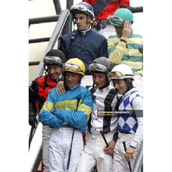 Luca Maniezzi, Frankie Dettori,Silvano Sulas, Mirco Demuro, Marco Monteriso and S. Diana Rome, 19th april 2009 ph. Stefano Grasso