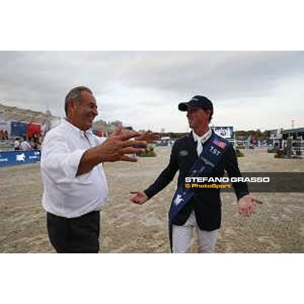 LGCT of New York - Grand Prix - Prize giving ceremony - Ben Maher (GBR), Uliano Vezzani (Course Designer) - New York, Governors Island - 29 September 2019 - ph.Stefano Grasso/LGCT