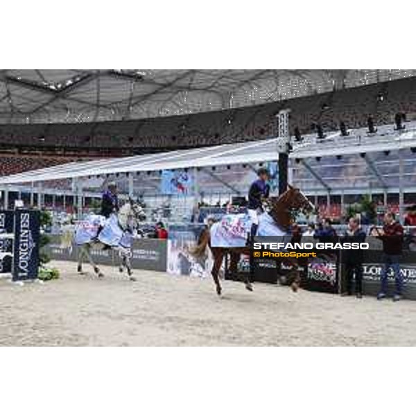 Team Competition Final - winner Team Guangxi parades after winning the Final - Michael Mronz and Ralf Hollenbach Beijing, Bird\'s Nest 12th October 2019 Ph.Stefano Grasso/LEBM