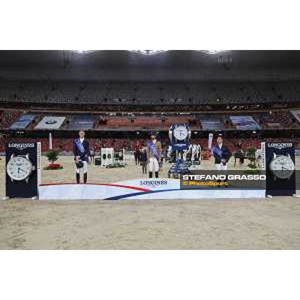Longines Grand Prix - The Podium of Longines Grand Prix - Penelope Leprevost,Daniel Deusser,Bin Zhang Beijing, Bird\'s Nest 13th October 2019 Ph.Stefano Grasso/LEBM