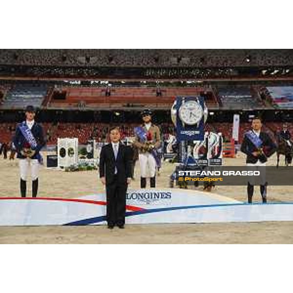 Longines Grand Prix - The Podium of Longines Grand Prix - Penelope Leprevost,Daniel Deusser,Bin Zhang Beijing, Bird\'s Nest 13th October 2019 Ph.Stefano Grasso/LEBM