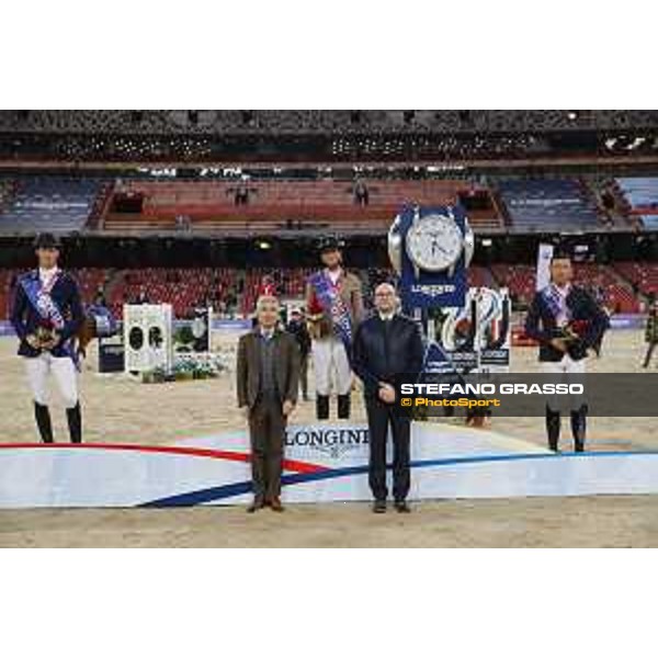Longines Grand Prix - The Podium of Longines Grand Prix - Penelope Leprevost,Daniel Deusser,Bin Zhang Beijing, Bird\'s Nest 13th October 2019 Ph.Stefano Grasso/LEBM
