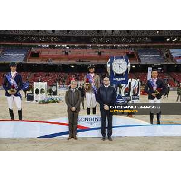 Longines Grand Prix - The Podium of Longines Grand Prix - Penelope Leprevost,Daniel Deusser,Bin Zhang Beijing, Bird\'s Nest 13th October 2019 Ph.Stefano Grasso/LEBM