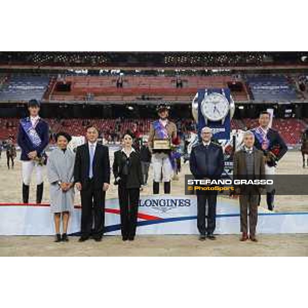 Longines Grand Prix - The Podium of Longines Grand Prix - Penelope Leprevost,Daniel Deusser,Bin Zhang Beijing, Bird\'s Nest 13th October 2019 Ph.Stefano Grasso/LEBM
