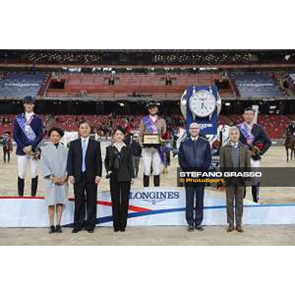 Longines Grand Prix - The Podium of Longines Grand Prix - Penelope Leprevost,Daniel Deusser,Bin Zhang Beijing, Bird\'s Nest 13th October 2019 Ph.Stefano Grasso/LEBM