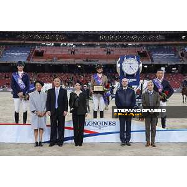 Longines Grand Prix - The Podium of Longines Grand Prix - Penelope Leprevost,Daniel Deusser,Bin Zhang Beijing, Bird\'s Nest 13th October 2019 Ph.Stefano Grasso/LEBM