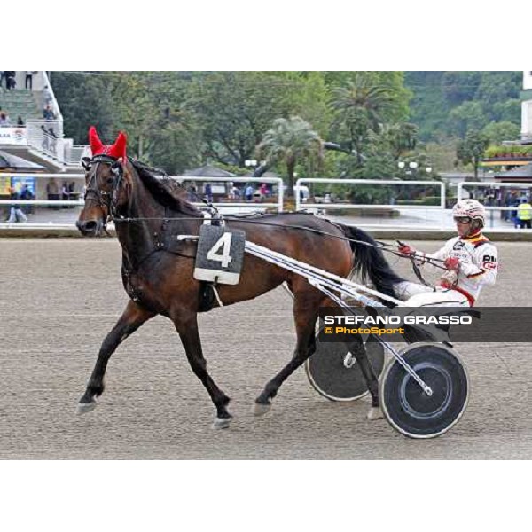 Roberto Vecchione with Gwineth Duke warming up before the start of the 2nd heat of the 60¡ Gran Premio Lotteria - Trofeo Snai Napoli, 3rd may 2009 ph. Stefano Grasso