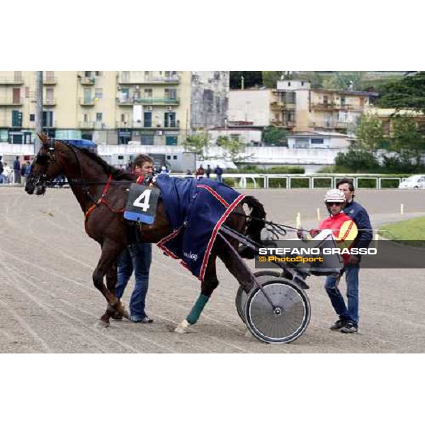 Jean Michel Bazire with Fabrice Souloy and Oiseau de Feux after winning the 3rd heat of the 60¡ Gran Premio Lotteria - Trofeo Snai Napoli, 3rd may 2009 ph. Stefano Grasso