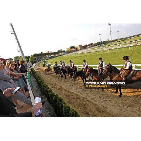 The Butteri with Maremmani horse at Capannelle racetrack Rome, 1st may 2009 ph. Stefano Grasso