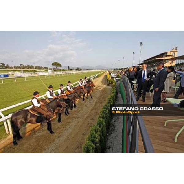 The Butteri with Maremmani horse at Capannelle racetrack Rome, 1st may 2009 ph. Stefano Grasso
