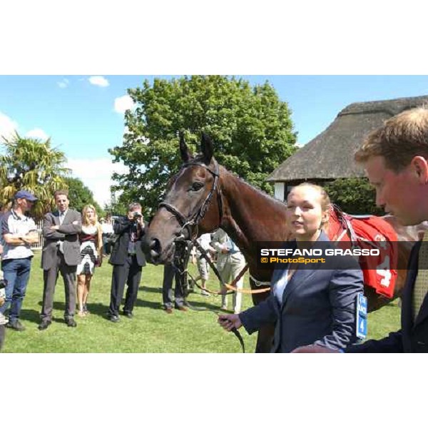 Attraction in the parade ring of The Falmouth Stakes Newmarket, 6th june 2004 ph. Stefano Grasso
