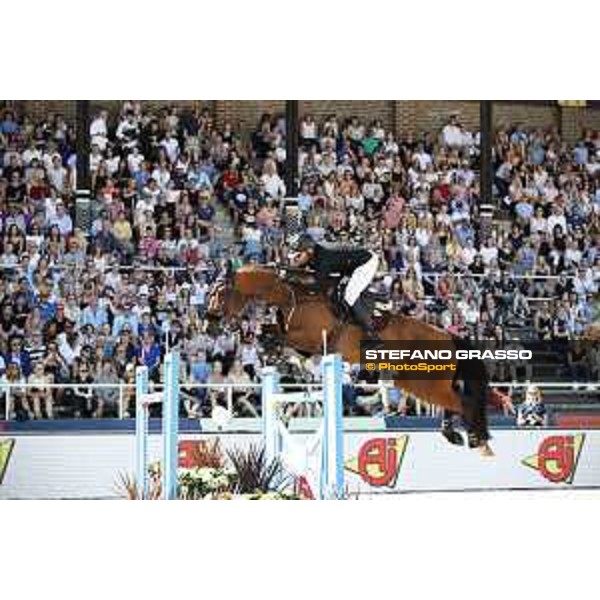LGCT of Stockholm - Class 5 - Jacob Hellstrom (SWE) on Jus D\'Orange van\'T Bisthof - Stockholm, Olympic Stadium - 15 June 2019 - ph.Stefano Grasso/LGCT