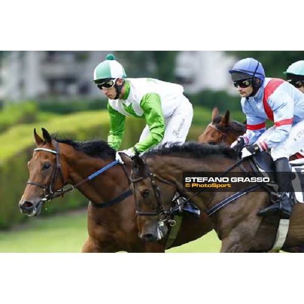 Raffaele Romano on Sharstar and Trewir during the 1¡ Grande Steeple-Chase d\' Europa Merano, 21st june 2009 ph. Stefano Grasso