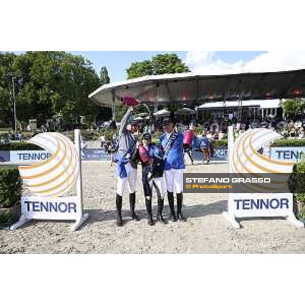 LGCT of Berlin - Grand Prix Prize giving ceremony - Ludger Beerbaum (GER), Danielle G. Waldman (ISR), Christian Ahlmann (GER) - Berlin, Sommergarten - 27 July 2019 - ph.Stefano Grasso/LGCT