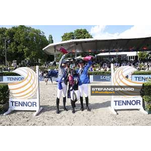 LGCT of Berlin - Grand Prix Prize giving ceremony - Ludger Beerbaum (GER), Danielle G. Waldman (ISR), Christian Ahlmann (GER) - Berlin, Sommergarten - 27 July 2019 - ph.Stefano Grasso/LGCT