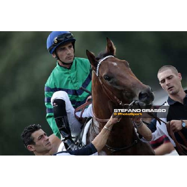Dario Vargiu on Orpen Shadow prepares to enter the track and win the Premio Primi Passi Milano, 20th june 2009 ph. Stefano Grasso