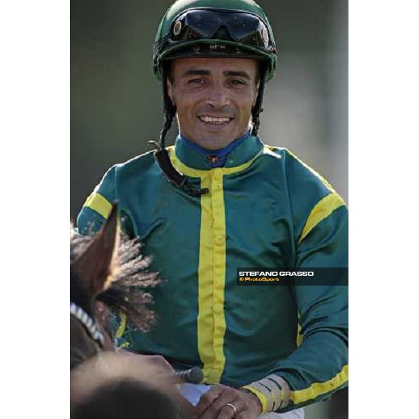 a close up for Dario Vargiu on Papetti entering the winner circle after winning the Premio di Lombardia Milano, 20th june 2009 ph. Stefano Grasso