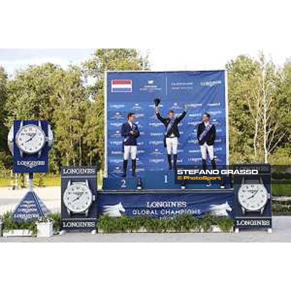 LGCT of Valkenswaard - Grand Prix Prize giving ceremony - Podium, 1st Maikel Van Der Vleuten (NED), 2nd Olivier Philippaerts (BEL), 3rd Kevin Staut (FRA) - Valkenswaard , Tops International Arena - 10 August 2019 - ph.Stefano Grasso/LGCT