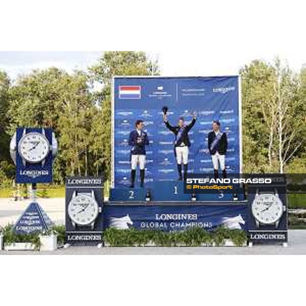 LGCT of Valkenswaard - Grand Prix Prize giving ceremony - Podium, 1st Maikel Van Der Vleuten (NED), 2nd Olivier Philippaerts (BEL), 3rd Kevin Staut (FRA) - Valkenswaard , Tops International Arena - 10 August 2019 - ph.Stefano Grasso/LGCT